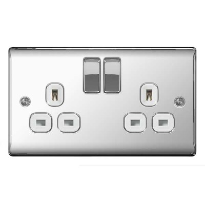 BG Nexus Polished Chrome Double Socket - NPC22W