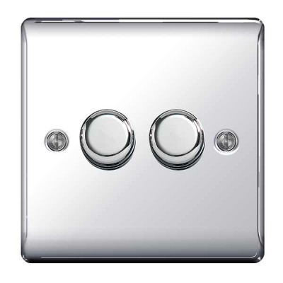 BG Nexus Polished Chrome Double Dimmer Switch - NPC82P