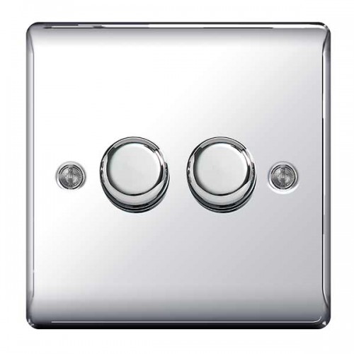 BG Nexus Polished Chrome Double Dimmer Switch - NPC82P