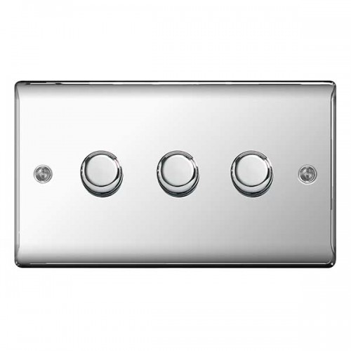 BG Nexus Polished Chrome Triple Dimmer Switch - NPC83P