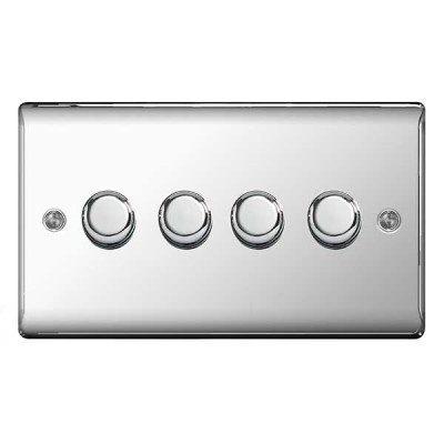 BG Nexus Polished Chrome Four Switch Dimmer - NPC84P