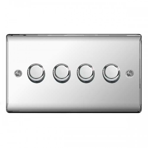 BG Nexus Polished Chrome Four Switch Dimmer - NPC84P