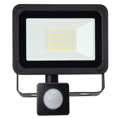 20W AC LED Floodlight with PIR Black IP65 4000K