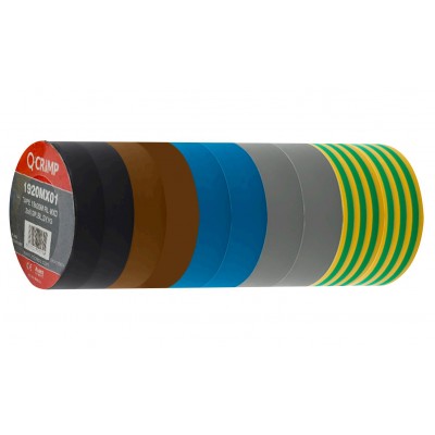 Unicrimp 1920MX01 Tape 19mmx20m Roll PVC 10 Pack