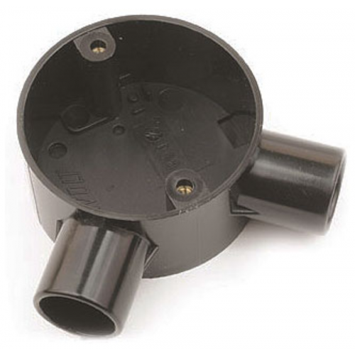 Univolt CB25ABK 2 Way Angle Circular Box 25mm Black