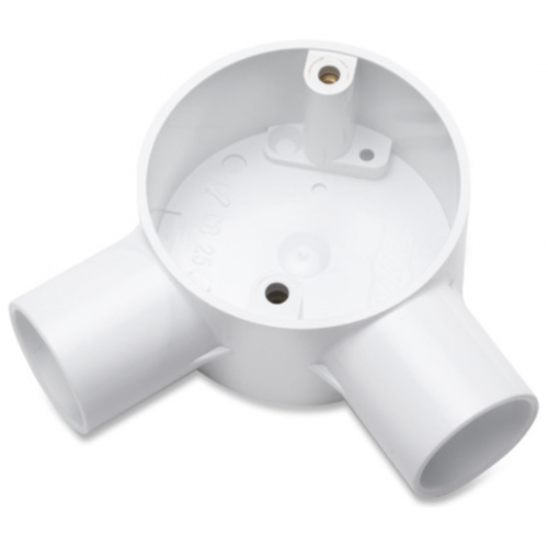 Univolt CB25AWH 2 Way Angle Circular Box 25mm White