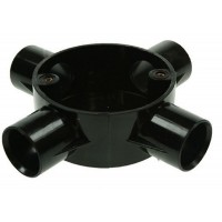 Univolt CB25/4BK 4 Way Circular Box 25mm Black