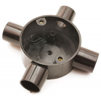 Univolt CB204BK 4 Way Circular Box 20mm Black