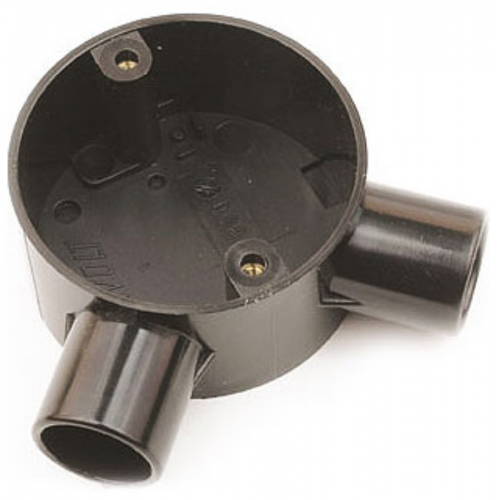 Univolt CB20ABK 2 Way Angle Circular Box 20mm Black