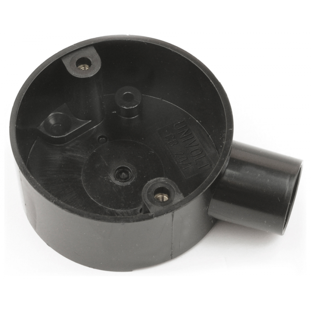 Univolt CB201BK 1 Way Terminal Box Circular 20mm Black