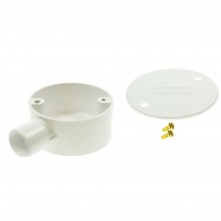 Univolt White Terminal Conduit Junction Box 20mm Including Lid & Screws
