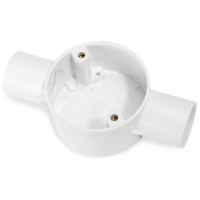 Univolt CB252WH 2 Way Through Circular Box 25mm White