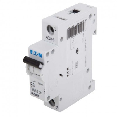 Eaton EAD06B MCB SP Type B 6A Grey