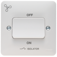 Hager Sollysta WMPS3PIF Plate Switch 1 Gang TP Fan Isolator