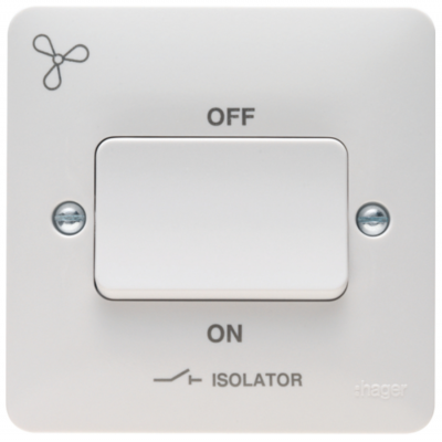 Hager Sollysta WMPS3PIF Plate Switch 1 Gang TP Fan Isolator