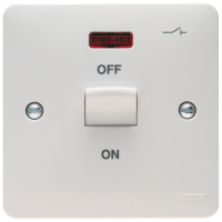 Hager Sollysta WMDP50N 1 Gang Switch DP & LED 50A