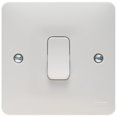 Hager Sollysta WMPS12 Plate Switch 1 Gang 2 Way 10AX