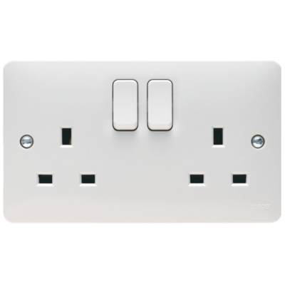 Hager Sollysta WMSS82 Switched Double Socket DP 13A