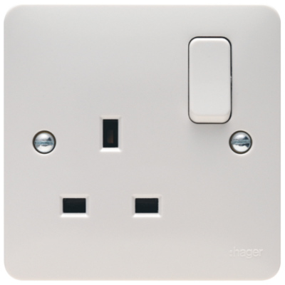 Hager Sollysta WMSS81 Switched Single Socket DP 13A