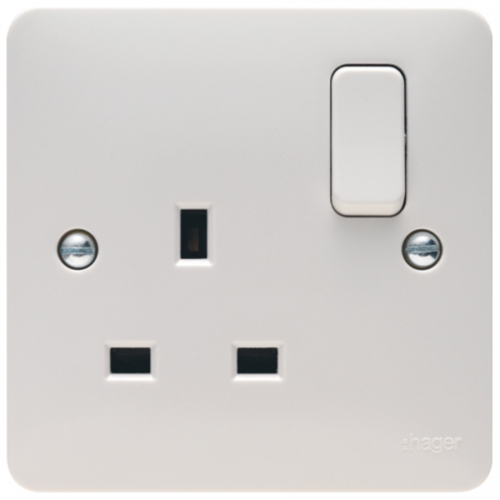 Hager Sollysta WMSS81 Switched Single Socket DP 13A