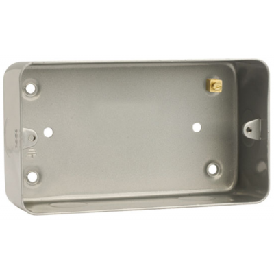 Click CL084 Back Box 2Gang 47mm Metal Clad