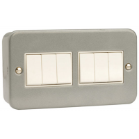 Click CL105 Switch 6Gang 2Way & Box 10A Metal Clad