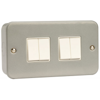 Click CL019 Quad Switch 4Gang 2Way & Box 10A Metal Clad