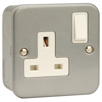 Click CL035 Switched Single Socket 1Gang DP 13A Metal