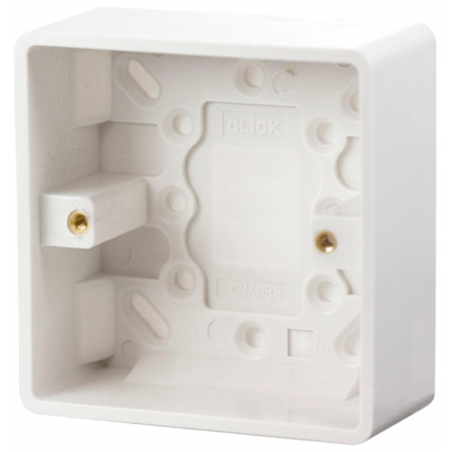 Click CMA083 Surface Pattress 1Gang 35mm White