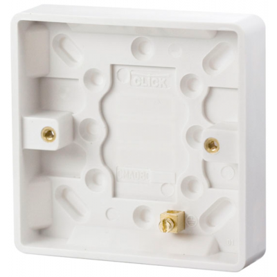 Click CMA080 Surface Pattress 1Gang 16mm White