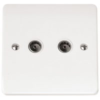 Click CMA066 Twin CoAx Socket White