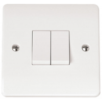 Click CMA012 Plate Switch 2Gang 2Way 10A
