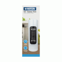 Status S15TOWERFAN1PKB Oscillating Mini White Tower Fan 12in