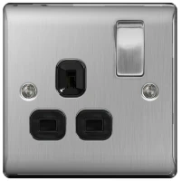 BG NBS21B Switched Single Socket 1G DP 13A Black Insert