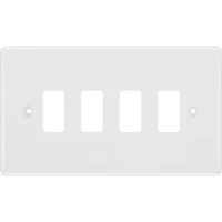 BG R84 Grid Frontplate 4 Gang White