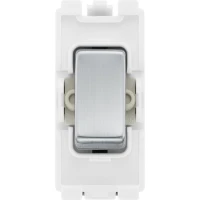 BG RBS14 Grid Retractive Switch 2 Way SP 20AX Brushed Steel