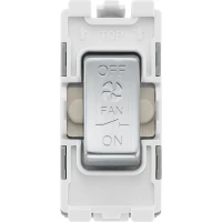 BG RBS15 Grid Switch 3 Pole Fan 10A Brushed Steel