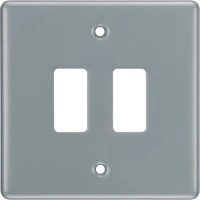 BG RMC2 Grid Frontplate 2 Gang Metal Clad