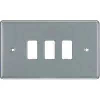 BG RMC3 Grid Frontplate 3 Gang Metal Clad