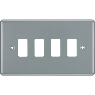 BG RMC4 Grid Frontplate 4 Gang Metal Clad