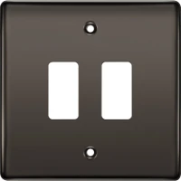 BG RNBN2 Grid Frontplate 2 Gang Black Nickel