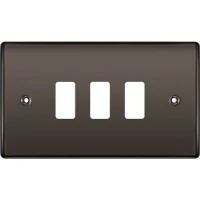 BG RNBN3 Grid Frontplate 3 Gang Black Nickel
