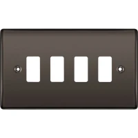 BG RNBN4 Grid Frontplate 4 Gang Black Nickel