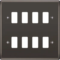 BG RNBN8 Grid Frontplate 8 Gang Black Nickel