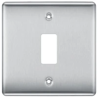 BG RNBS1 Grid Frontplate 1 Gang Brushed Steel
