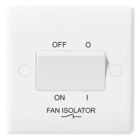 BG Nexus White Fan Isolator Switch - 815