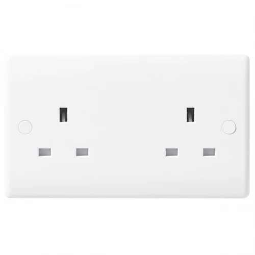 BG Nexus White Unswitched Double Socket - 824