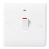 BG Nexus White Double Pole Switch with Neon - 831