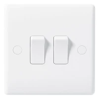 BG Nexus White Double Light Switch - 842