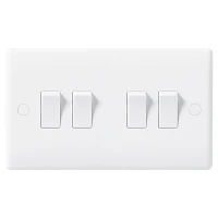 BG Nexus White Quad Light Switch - 844